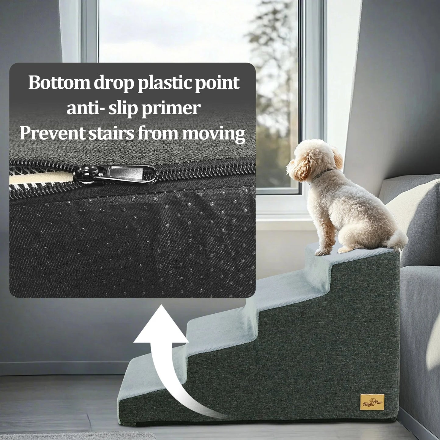 Non Slip Foam Dog Stairs Ramps With Washable Cover
