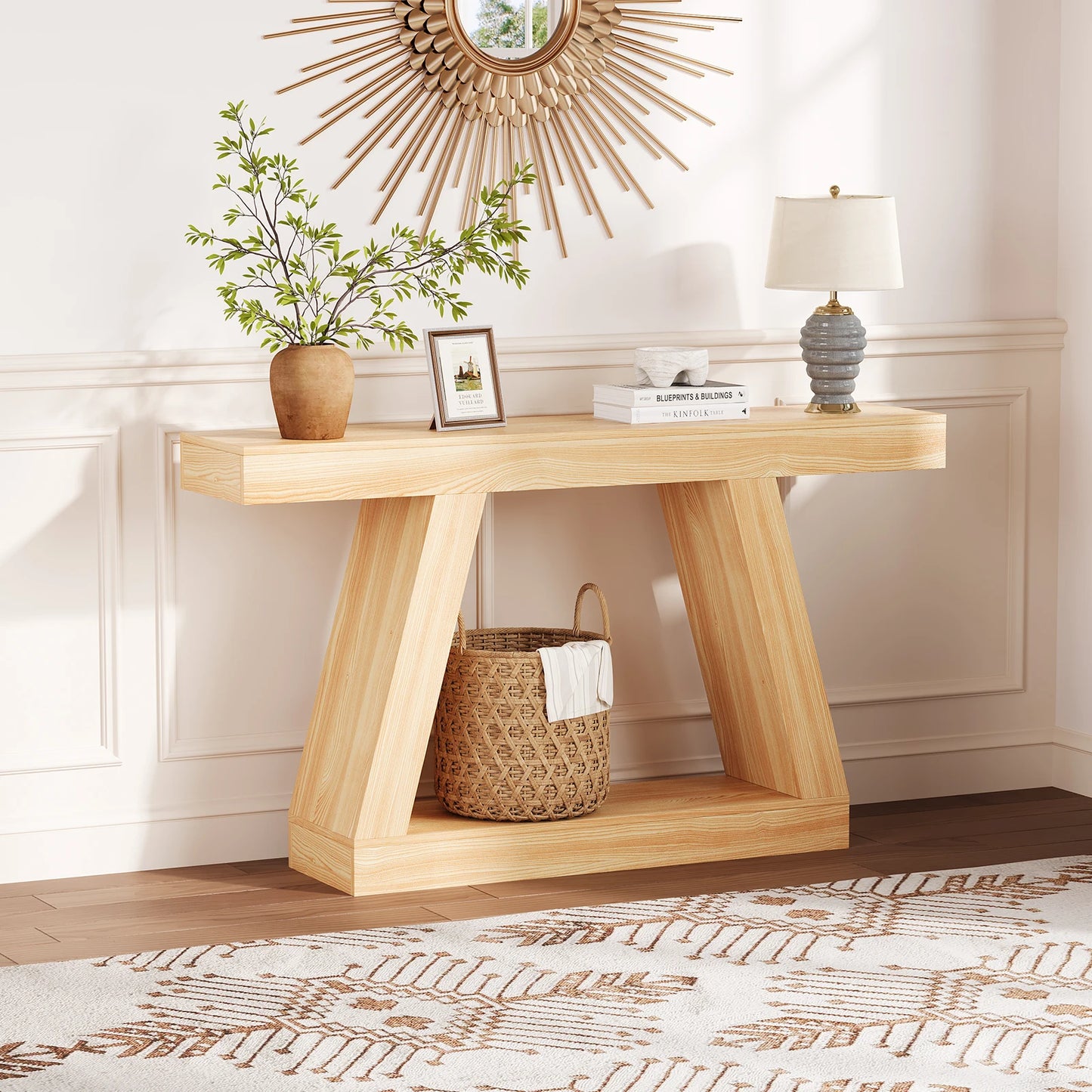 HiMISS Narrow Console Table 2 Tier Entryway Sofa Table
