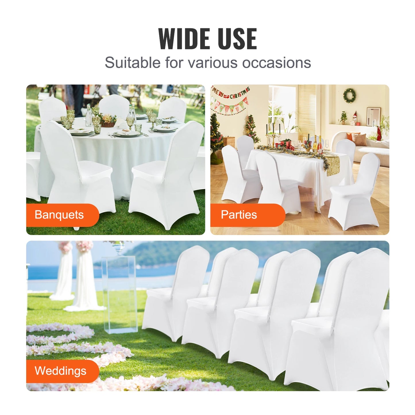 SucceBuy Stretch Spandex Chair Covers Universal Fitted Slipcovers