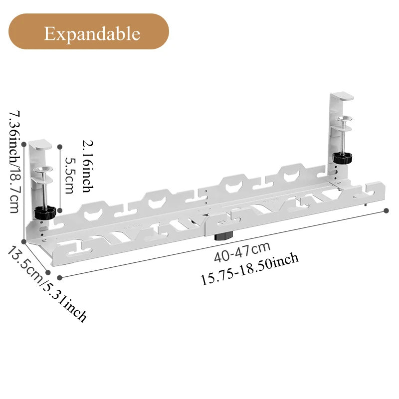 BEISHI Telescopic Under Table Cable Management Tray Organizer