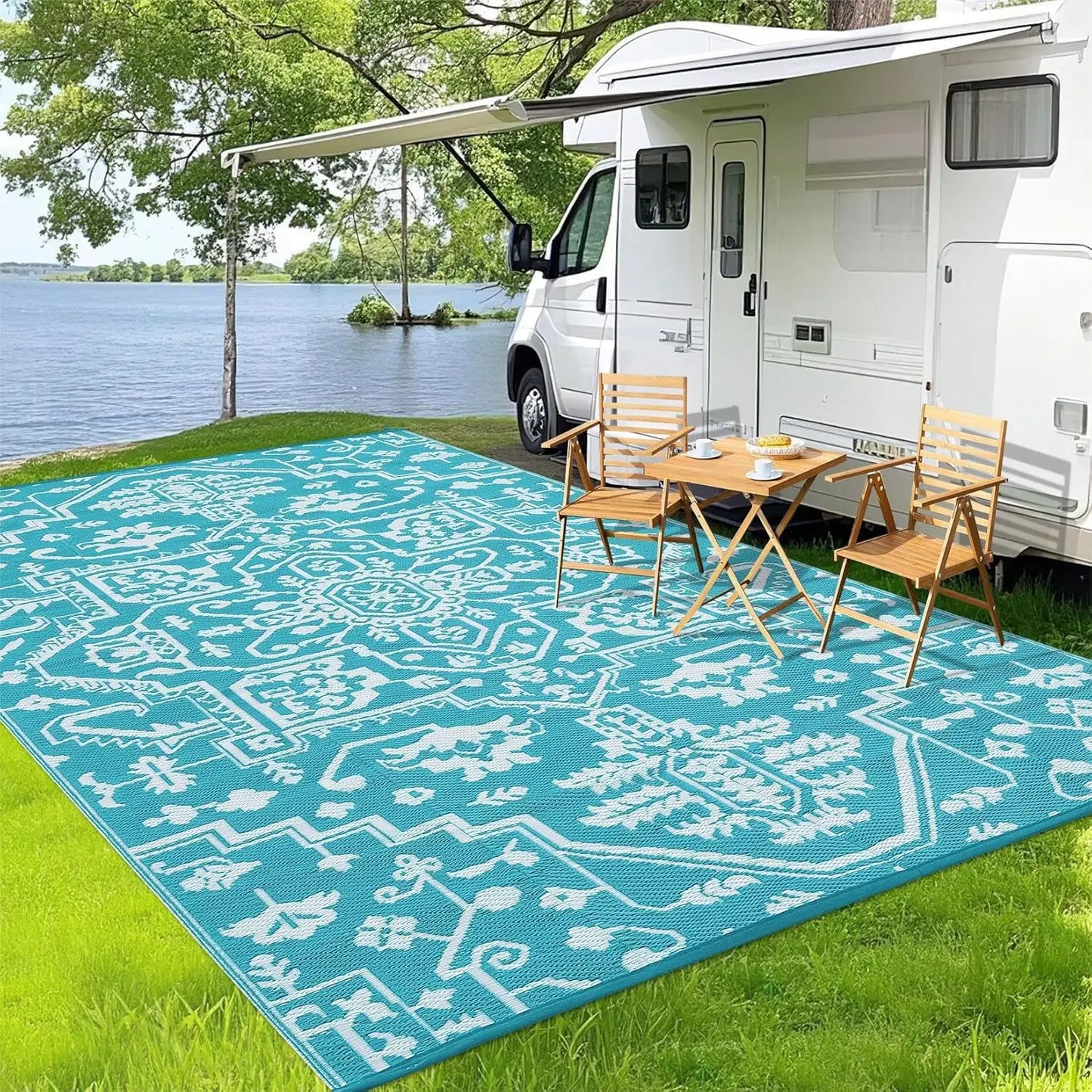 TWISTER.CK Waterproof Outdoor Area Rug Stain Resistant