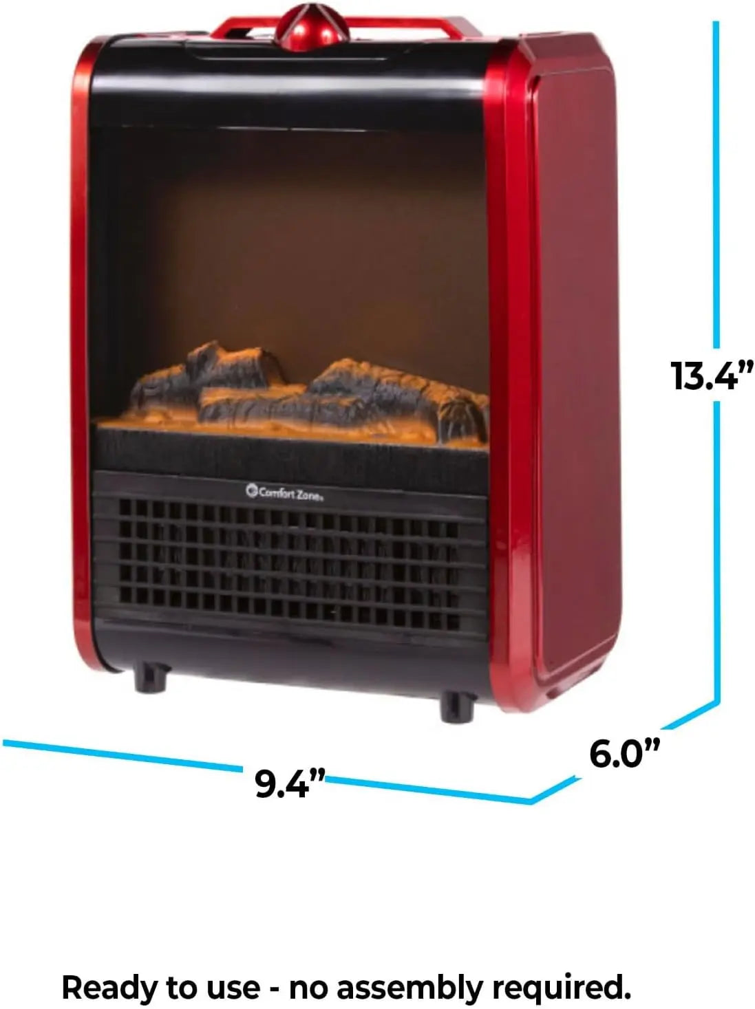 XMSJ Electric Mini Fireplace Heater Realistic 3D Flame