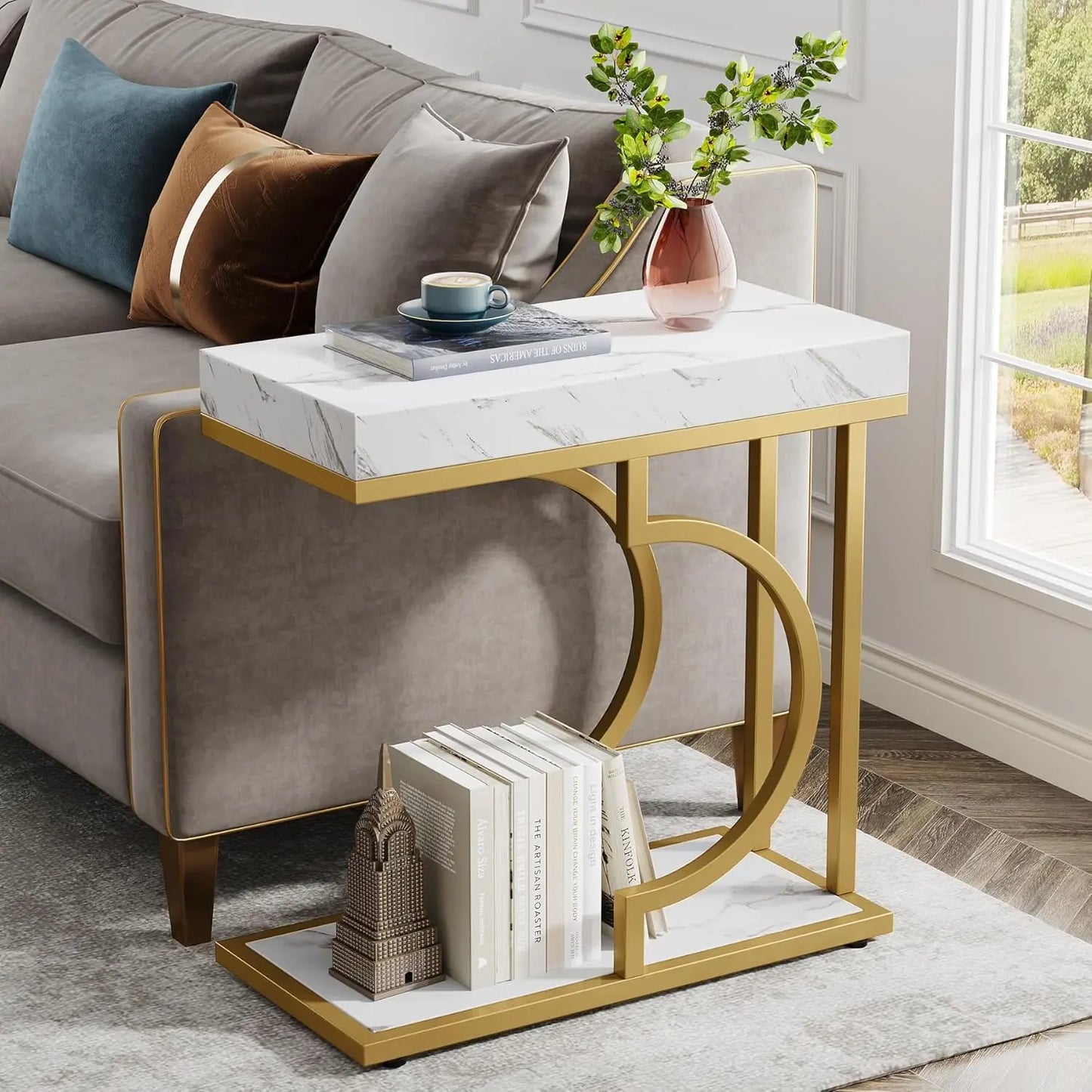 Little Tree C Shaped End Table Modern Bedside Sofa Table