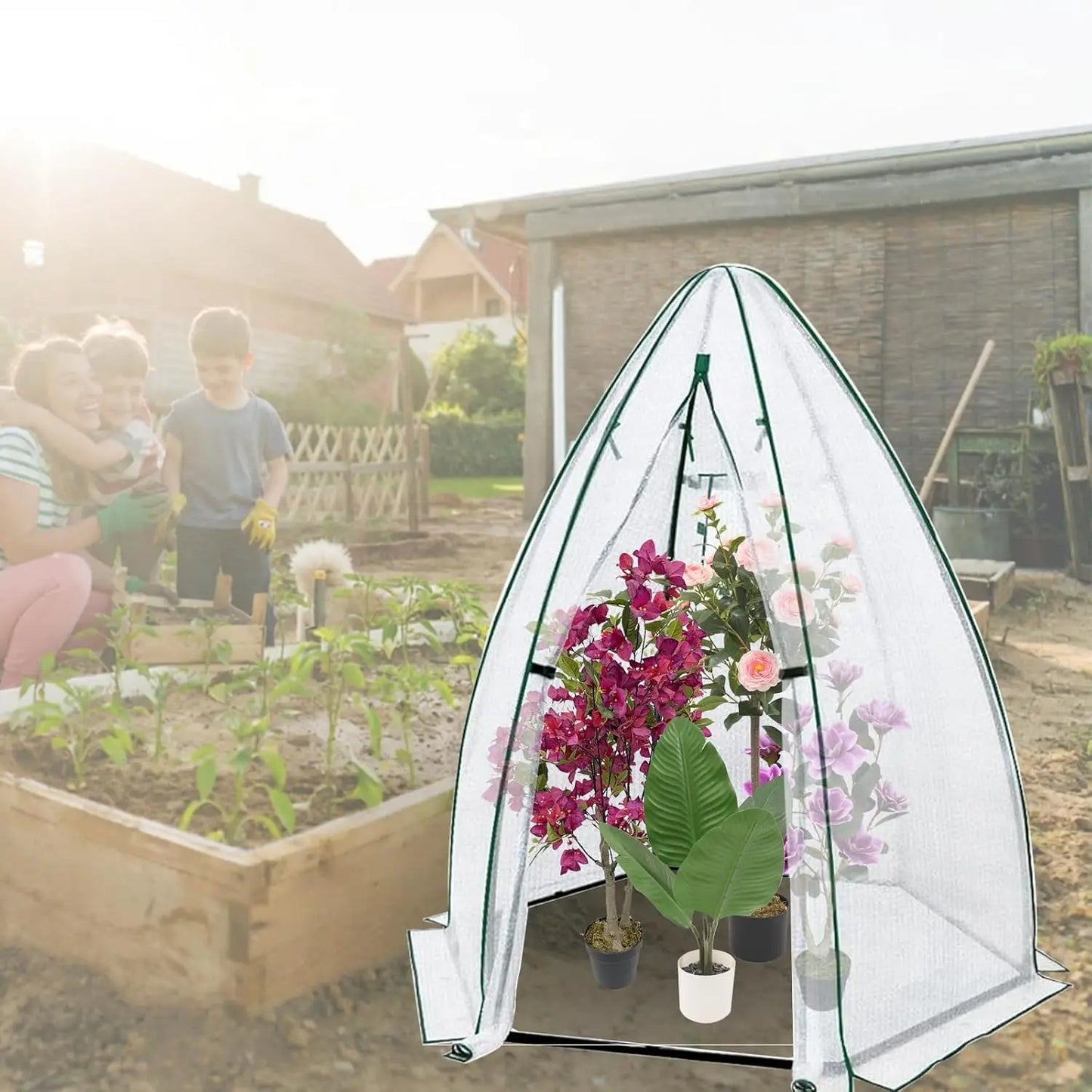 Twister.CK Heavy Duty Metal Frame Greenhouse With Zipper Door Portable Garden Shelter For Home Gardeners