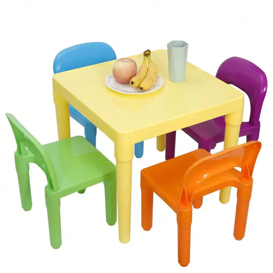 Kids Table And Four Chairs Toddler Play Set