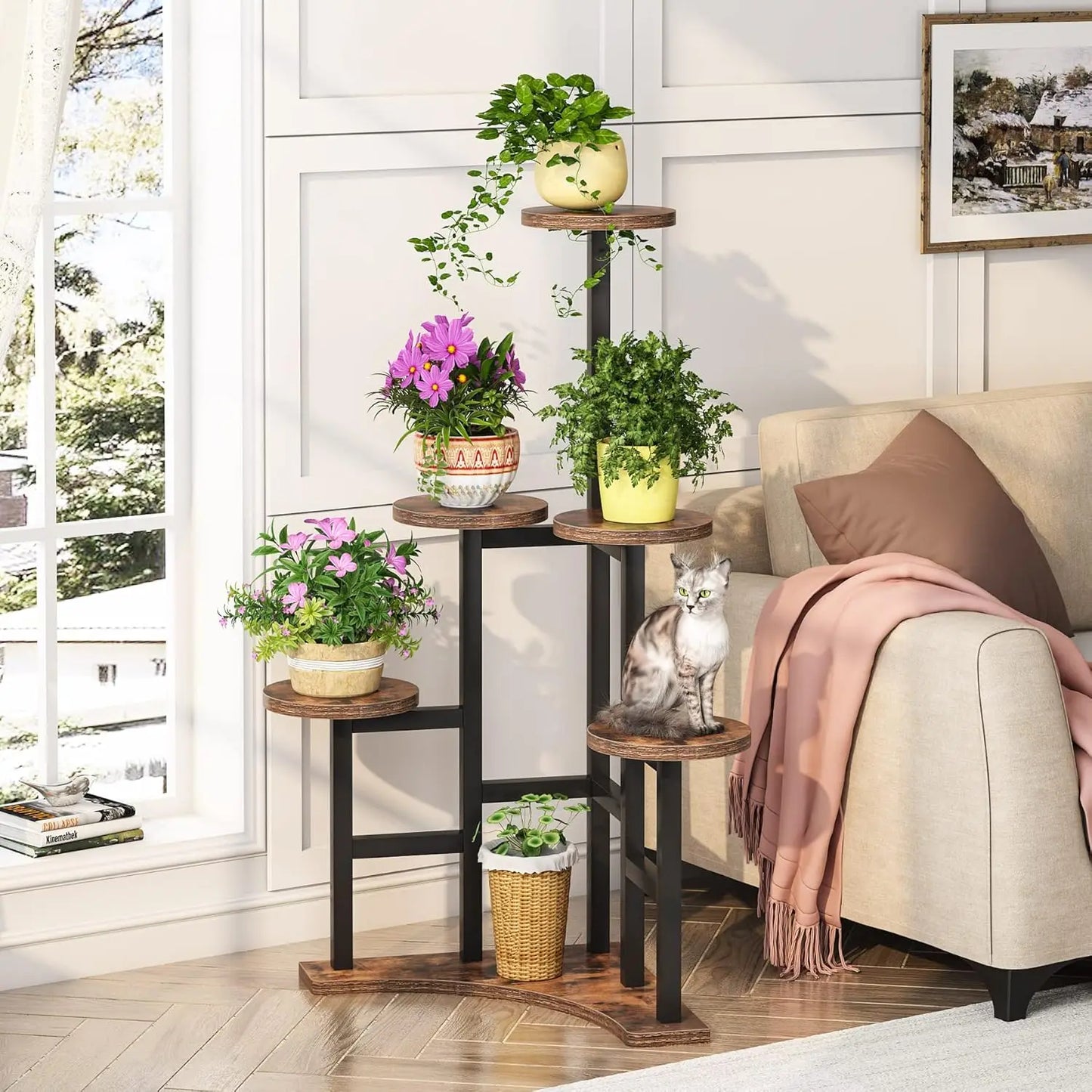 Little Tree 6 Tier Plant Shelf Stand For Living Room Balcony Garden