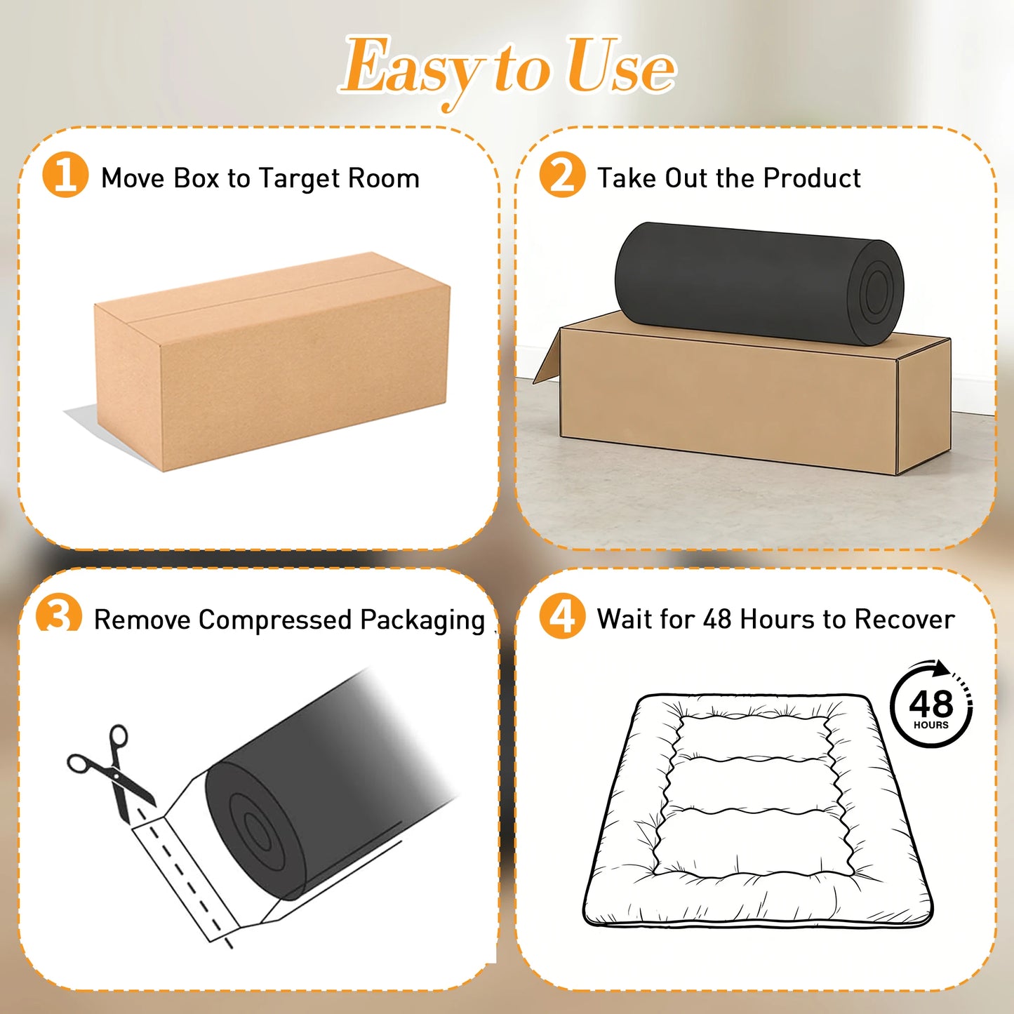 JHK Portable Floor Mattress Topper With Removable Washable Cover