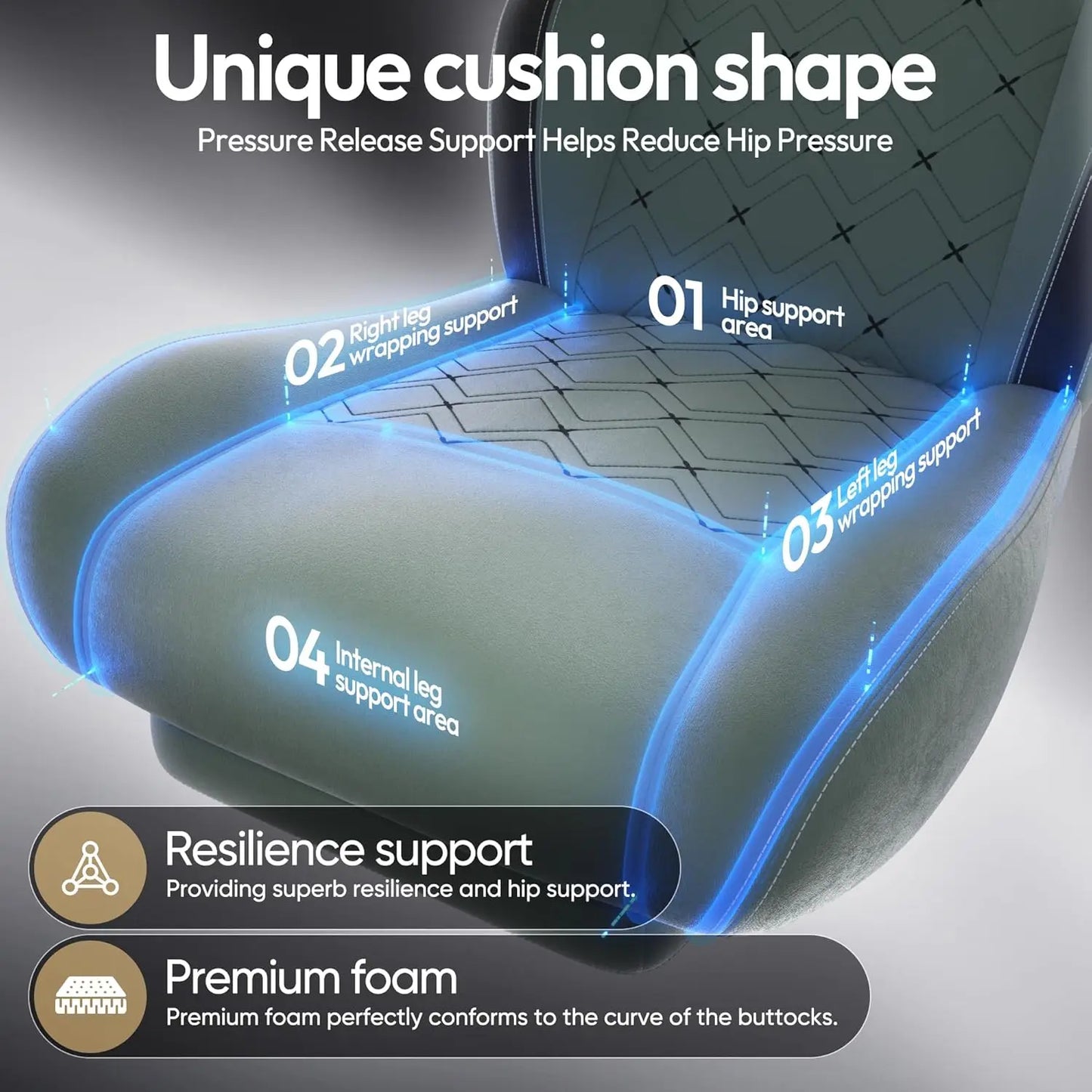 Heated Massage Lumbar Gaming Chair for Big and Tall Adults
