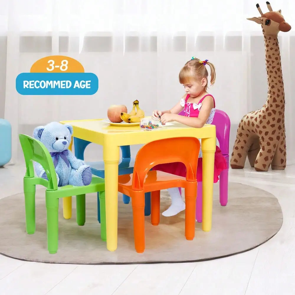 Kids Table And Four Chairs Toddler Play Set