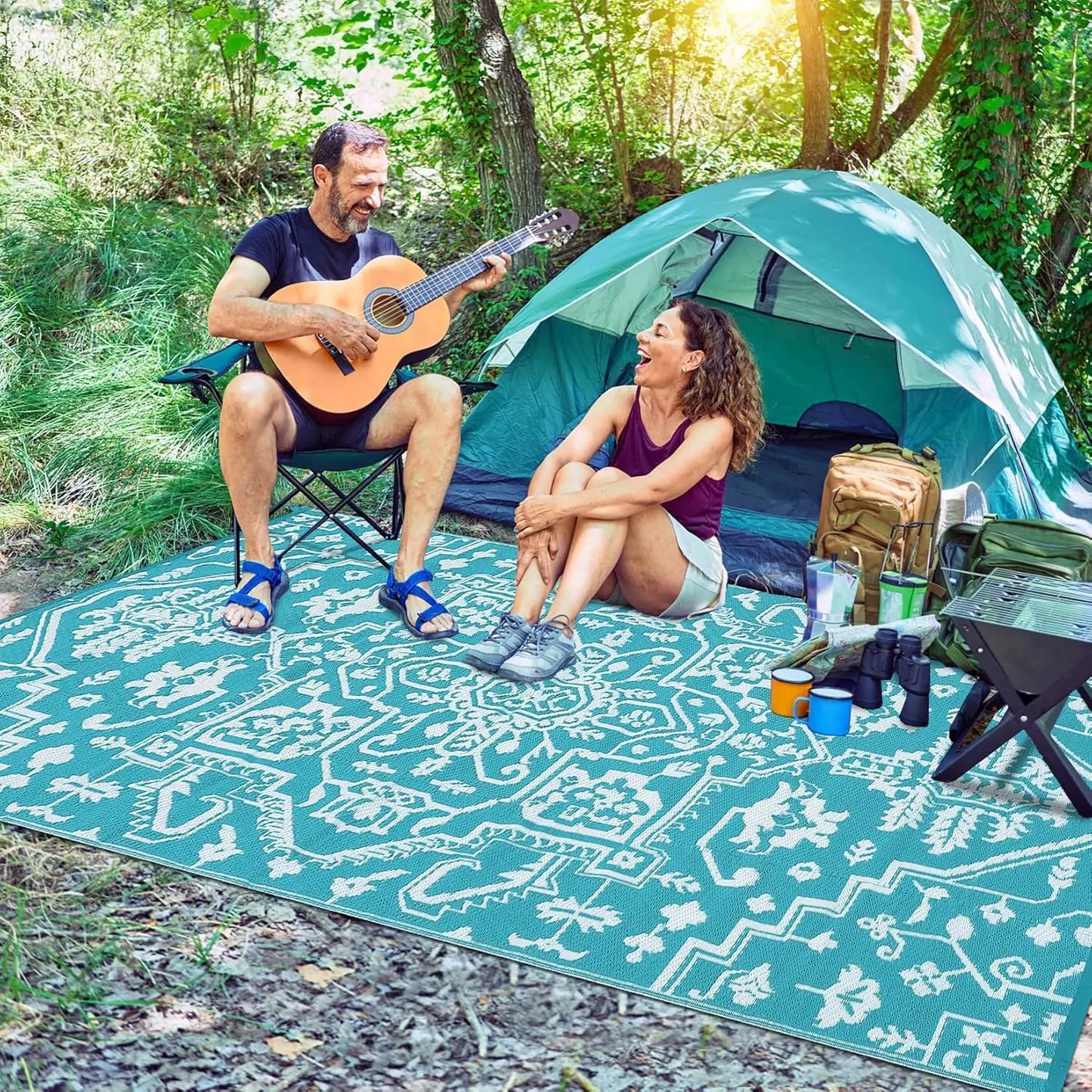 TWISTER.CK Waterproof Outdoor Area Rug Stain Resistant