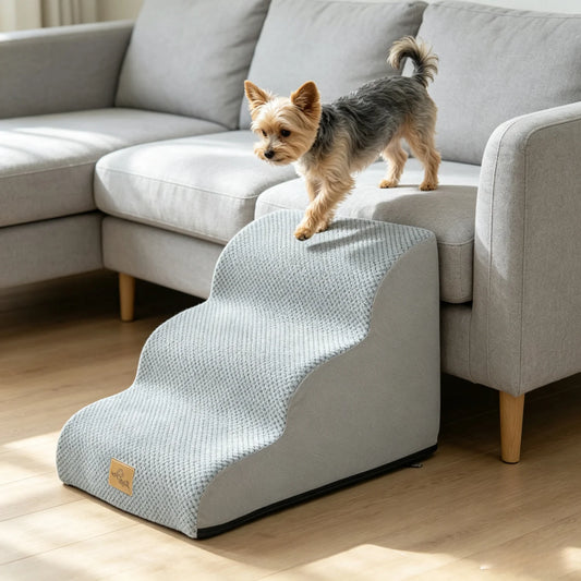 Curved Dog Stairs For Small Dogs With Removable Cover