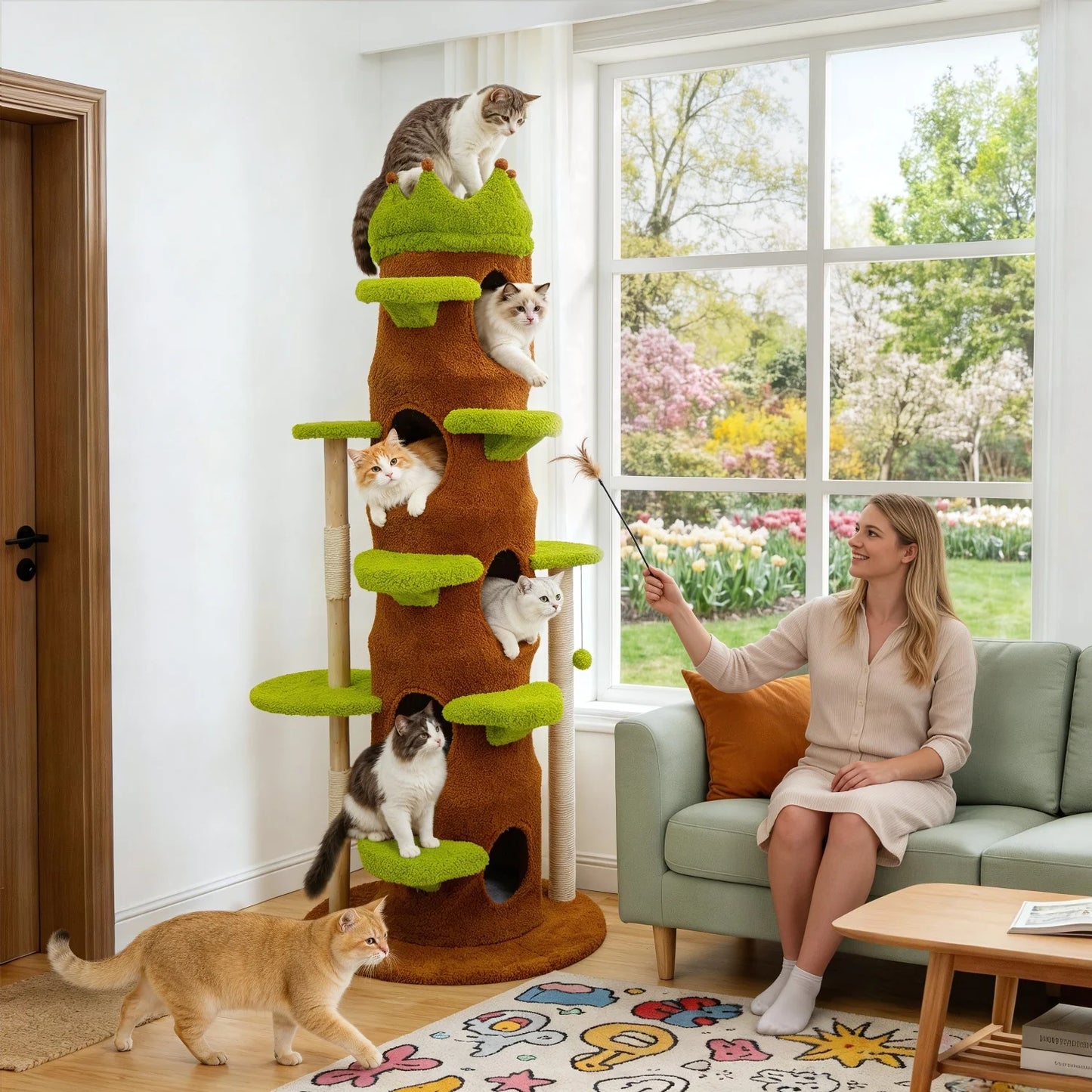 BINGOPAW Heavy Duty Cat Tree With Plush Cave