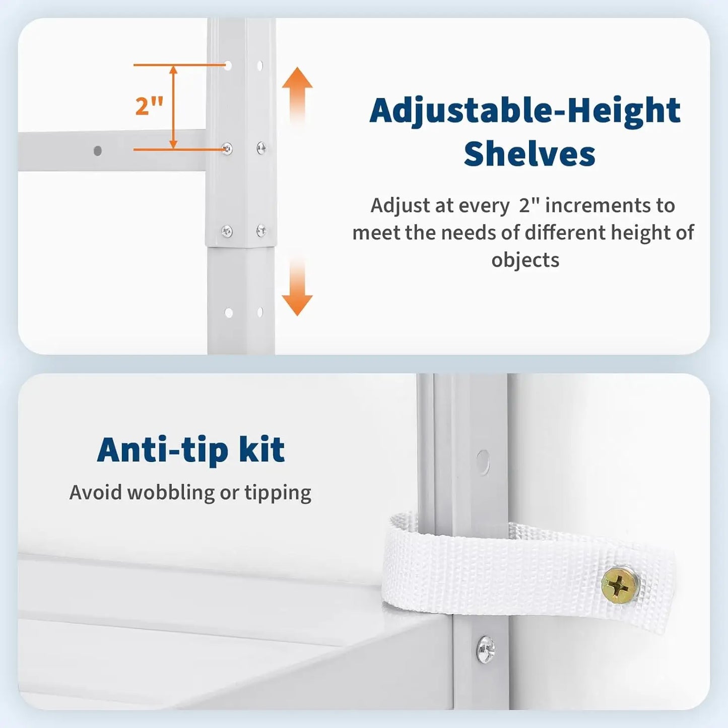 TWISTER.CK 5 Tier Shelf Organizer Adjustable Height Metal Shelves For Pantry Kitchen Closet