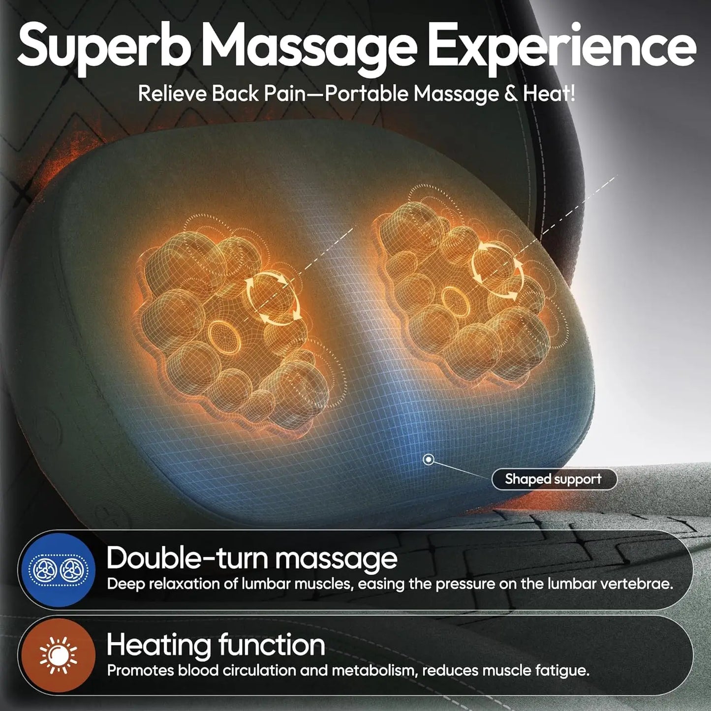 Heated Massage Lumbar Gaming Chair for Big and Tall Adults