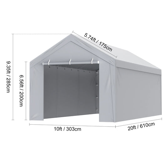 SucceBuy Carport Replacement Canopy Cover For Garage Shelter