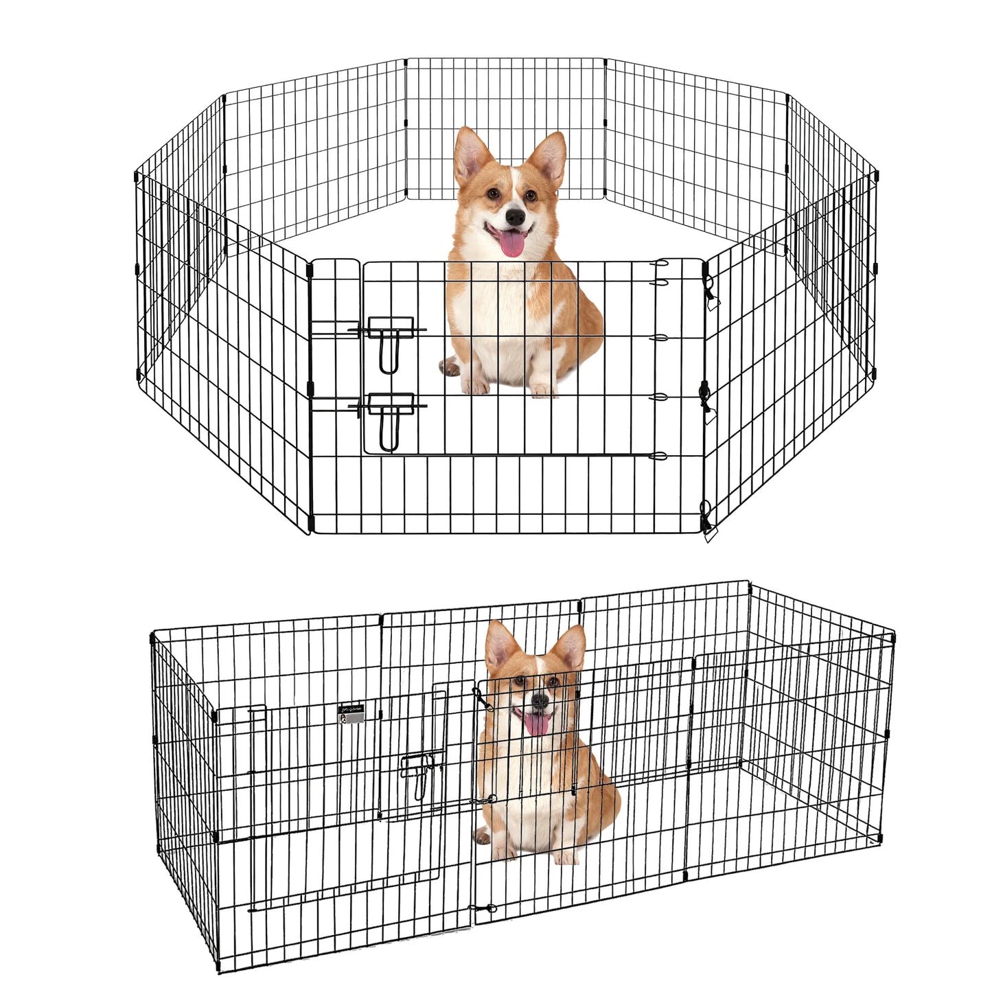 Foldable Metal Dog Playpen Indoor Outdoor Easy Assembly