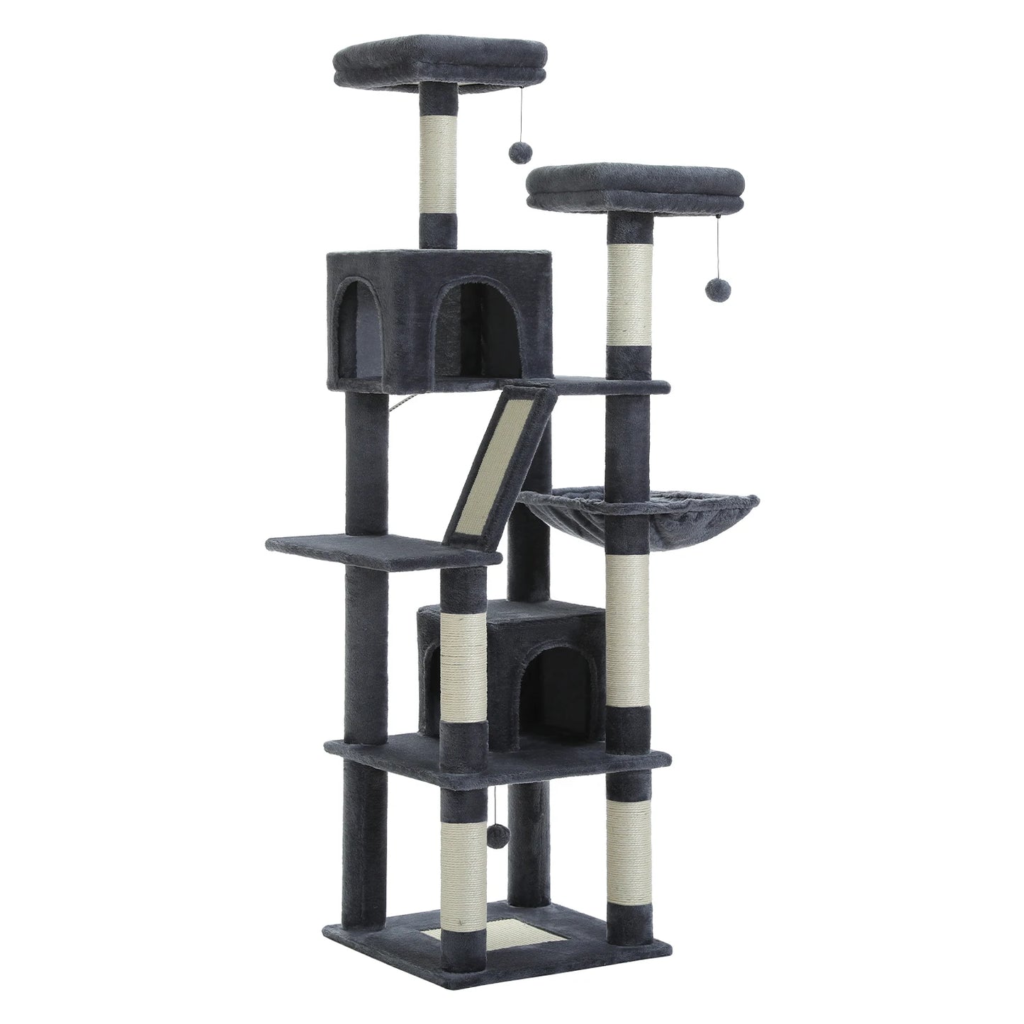 PAWZ Road Tall Cat Tree For Indoor Cats Multi Level Plush Condo With Scratching Posts Perches Caves Durable 180cm