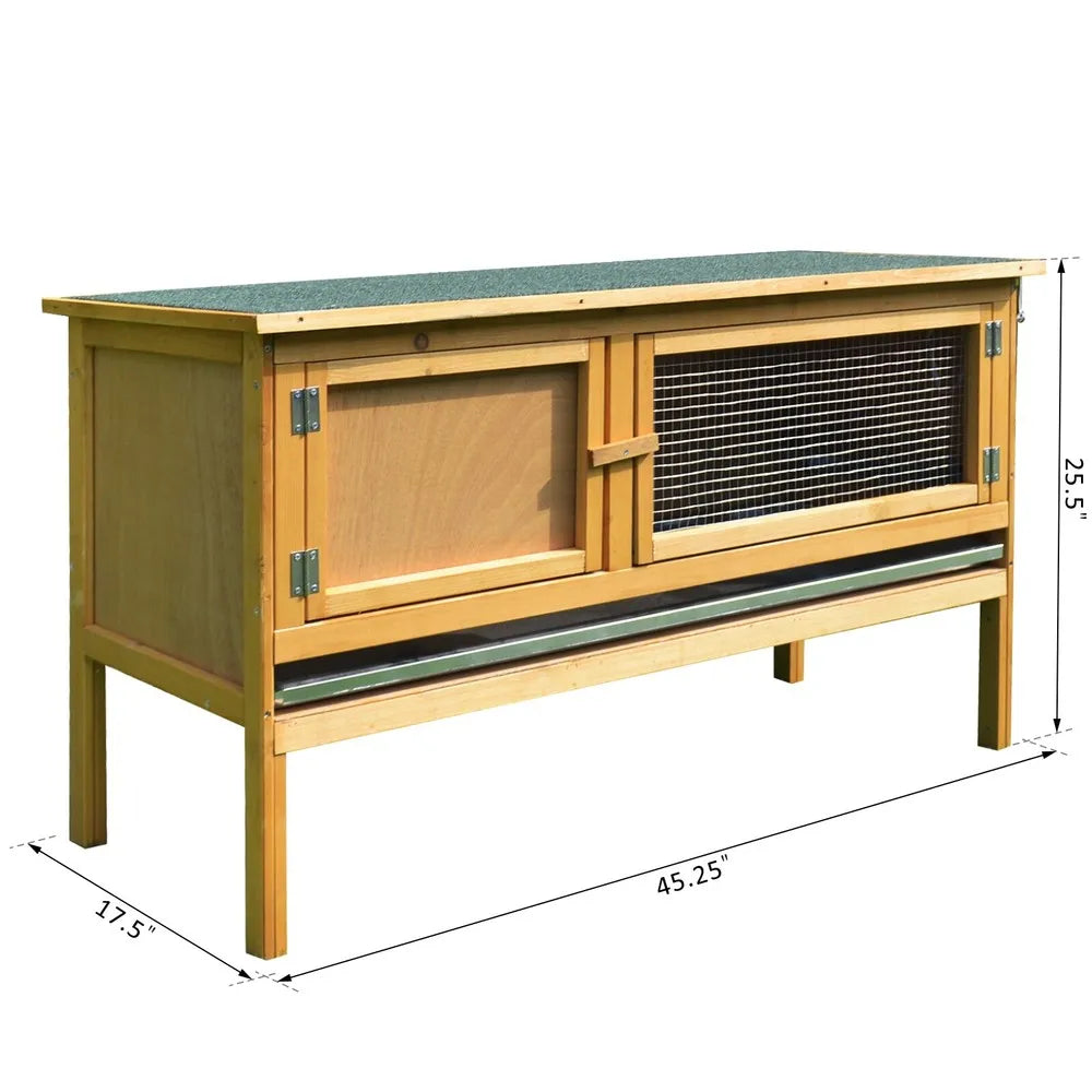 Raised Weather Resistant Outdoor Wood Hutch For Small Animals