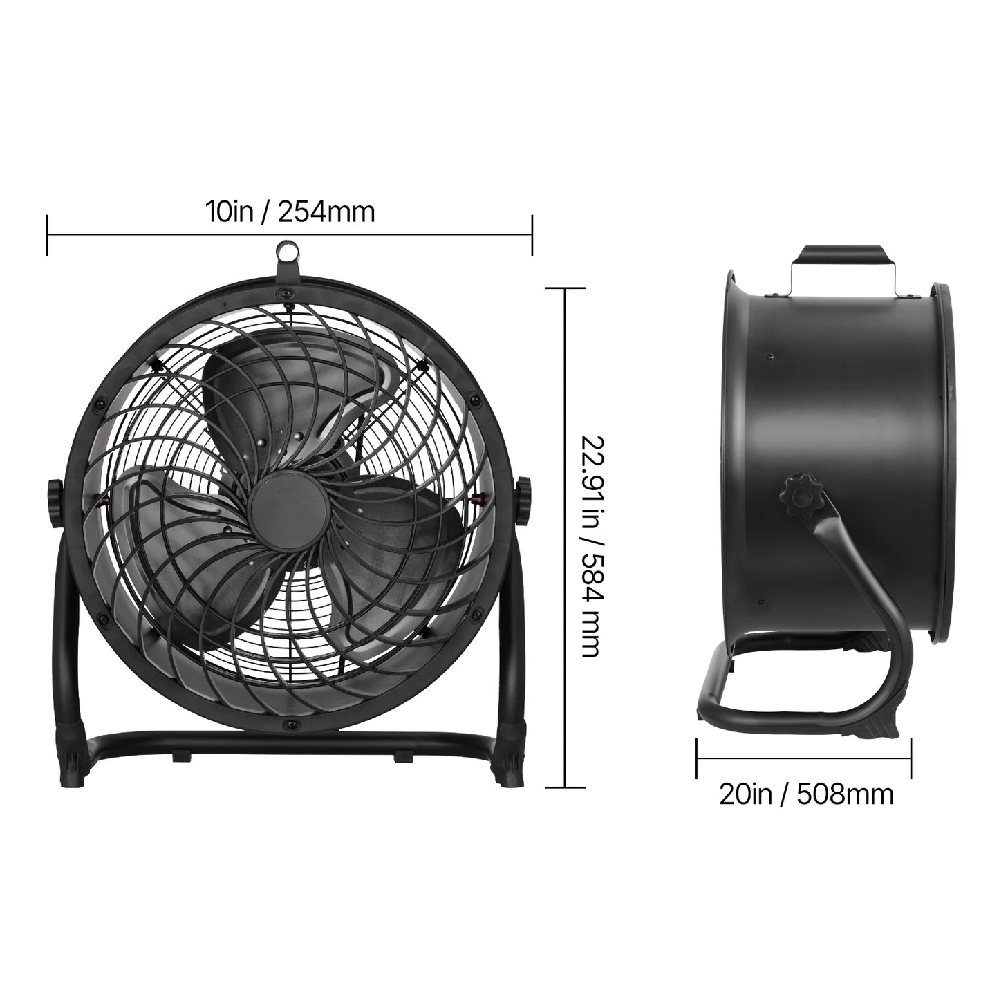 VEVOR Industrial Floor Fan 4800 CFM Heavy Duty High Velocity 3 Speed 360 Tilt For Gym Home Shop