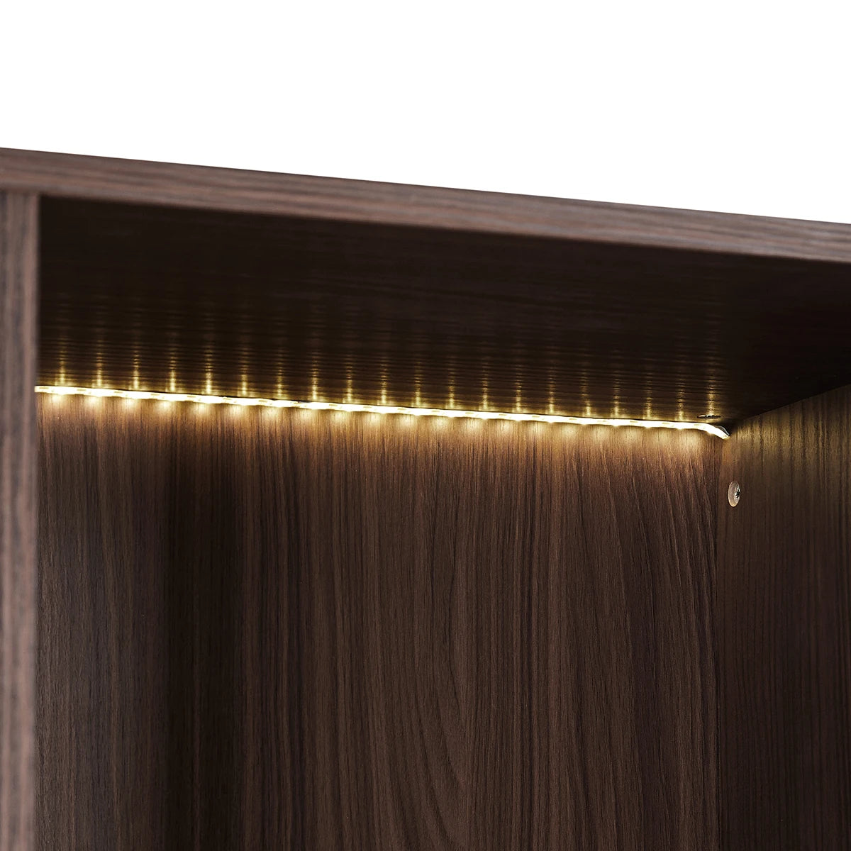 TWISTER.CK 130cm LED Lighted Display Cabinet With Metal Frame And Tempered Glass Door Ideal For Living Room
