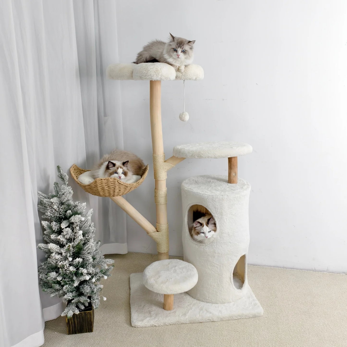 Bingopaw Cat Tree Tower With Activity Center And Scratching Posts