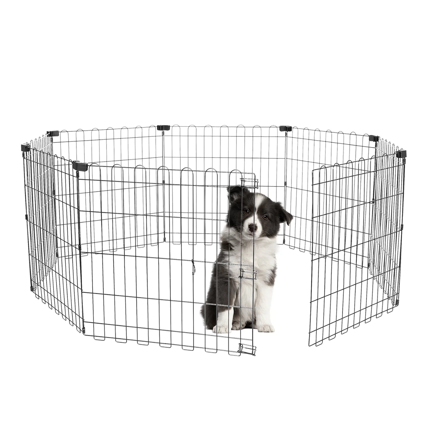 Foldable Metal Dog Playpen Indoor Outdoor Easy Assembly