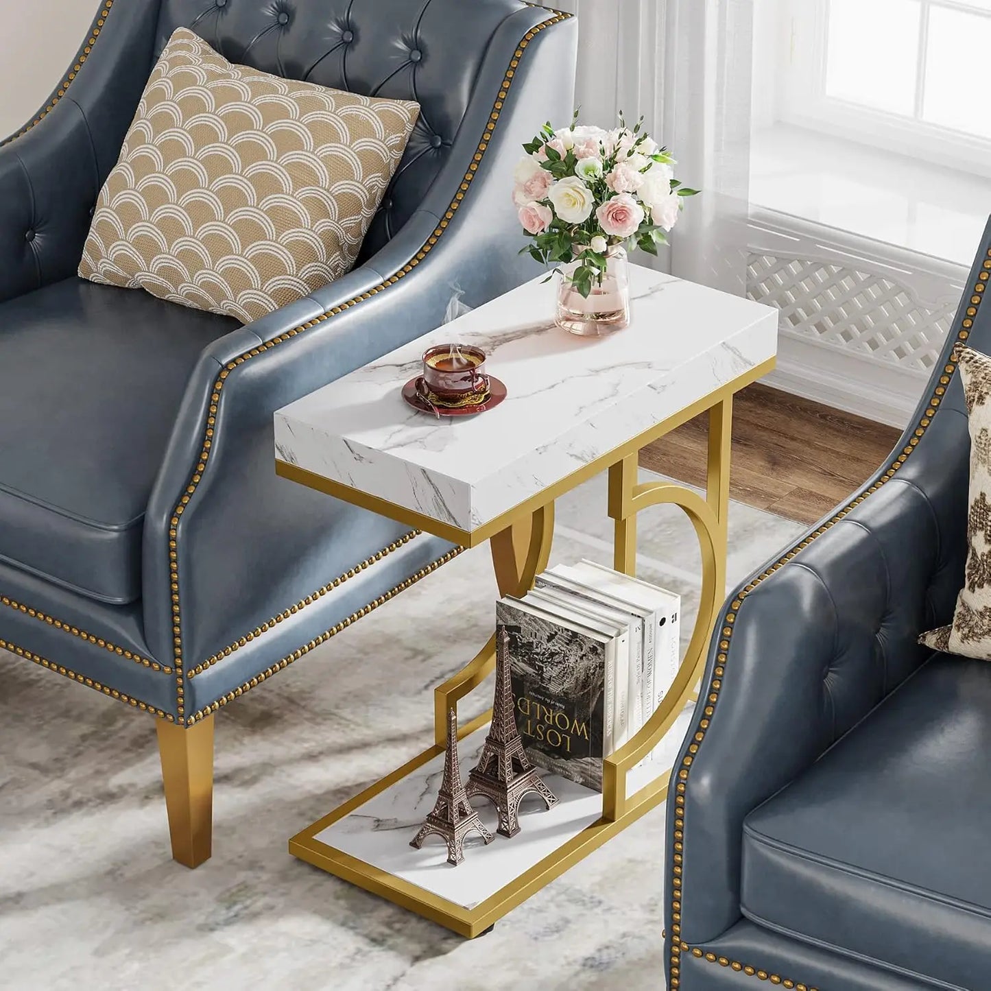 Little Tree C Shaped End Table Modern Bedside Sofa Table