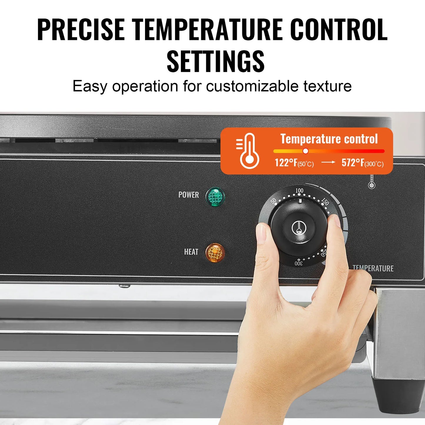 SucceBuy 16 Inch Electric Crepe Maker Commercial Nonstick Flat Plate Griddle For Restaurants