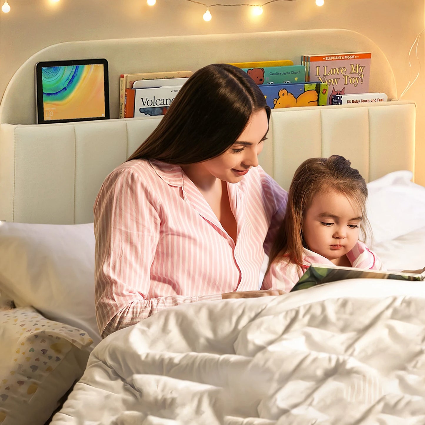 Twister.CK Velvet Upholstered Twin Bed Frame With Headboard For Kids And Girls Noise Free Durable Wooden Slats