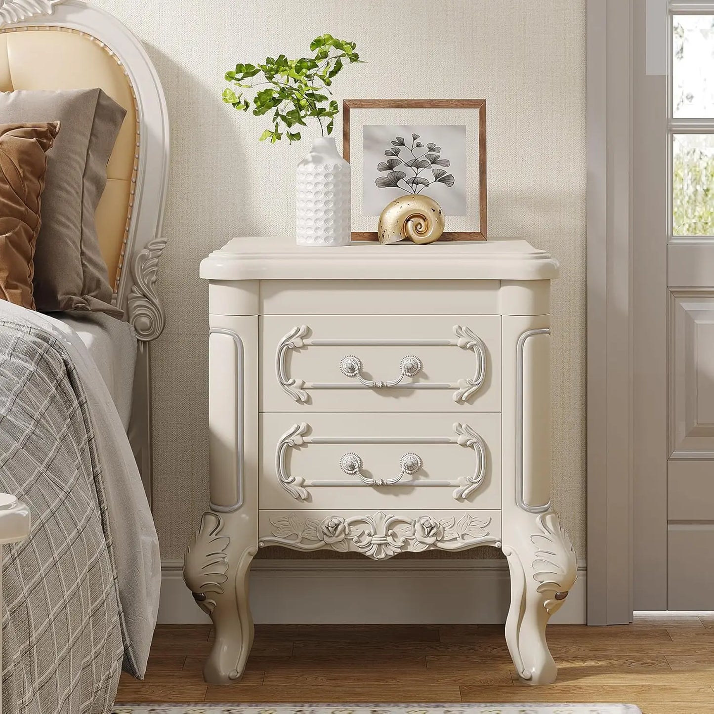Little Tree Nightstand With Two Drawers Bedside Table