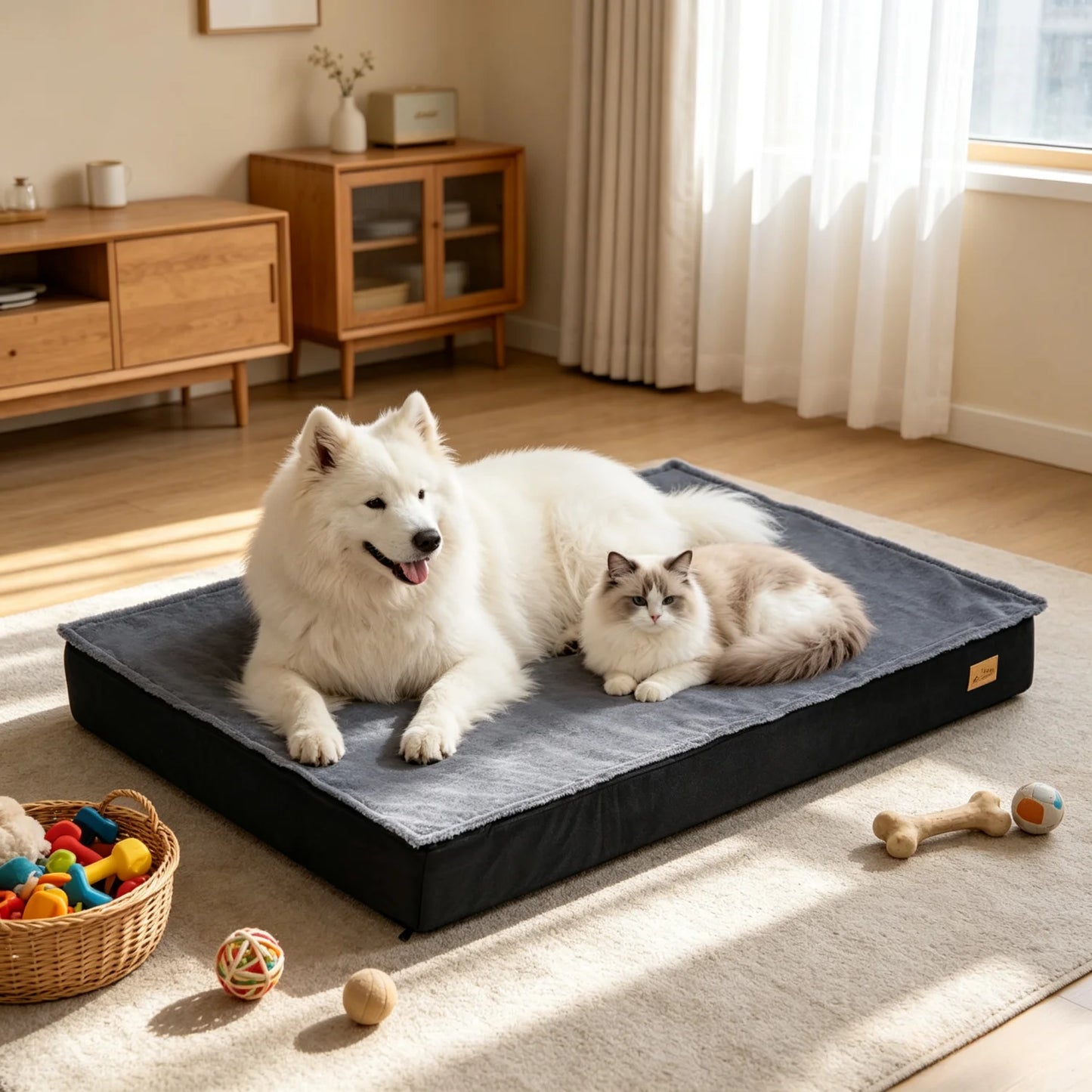 BINGOPAW Orthopedic Dog Bed For Large Dogs With Removable Cover