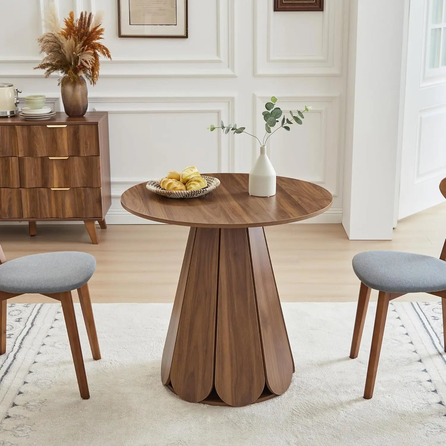 Contemporary Round Dining Table For Compact Living Spaces Seats 2-4