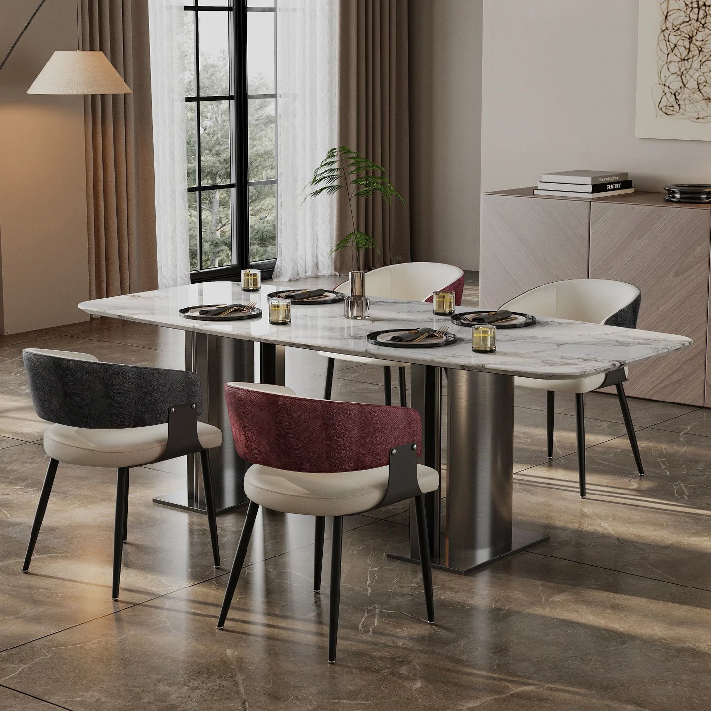 Comfort Upholstered Dining Chairs With Wide Seat For Kitchen And Home