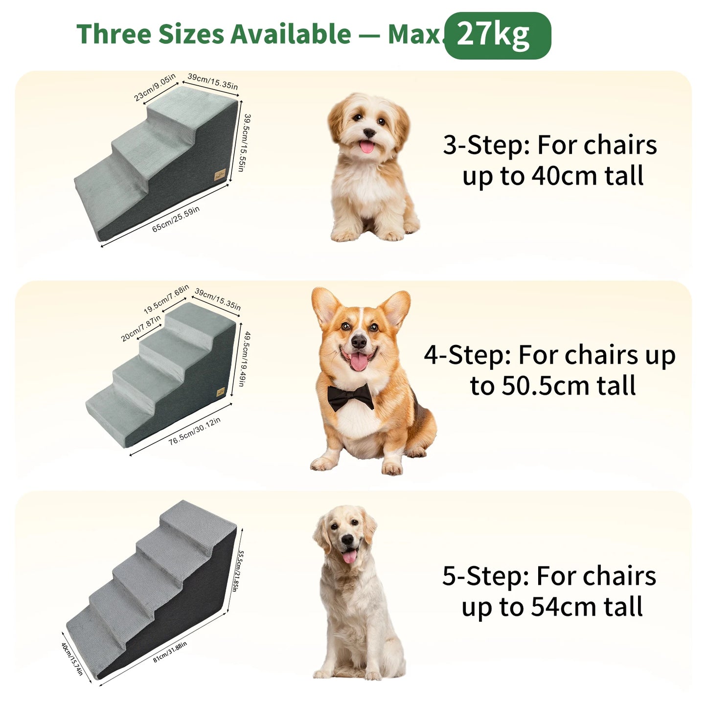 Non Slip Foam Dog Stairs Ramps With Washable Cover
