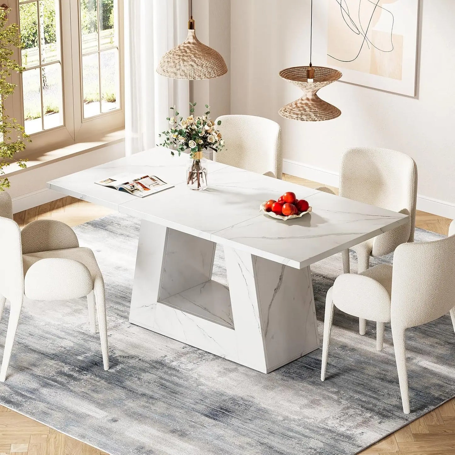 LITTLE TREE Rectangular Dining Table for Four to Six