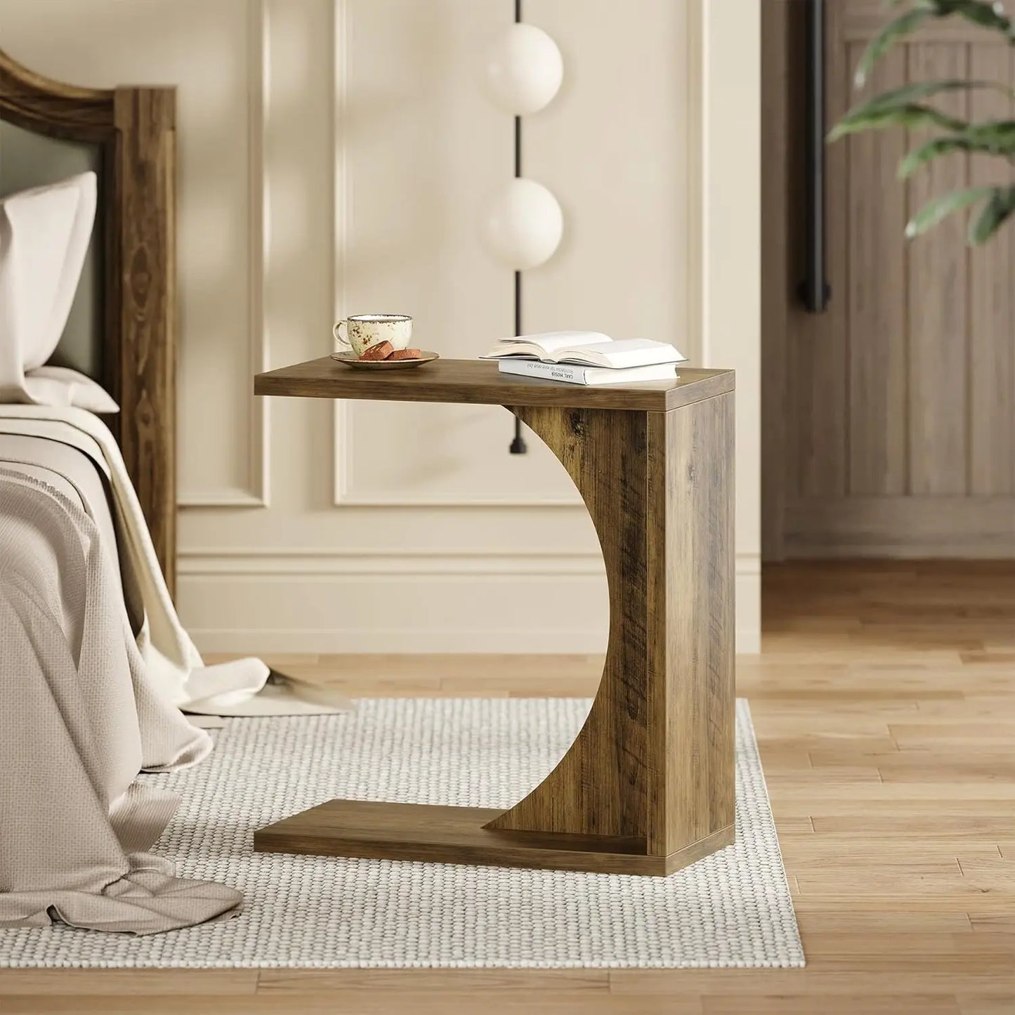 Little Tree C Shaped End Table For Sofa Living Room