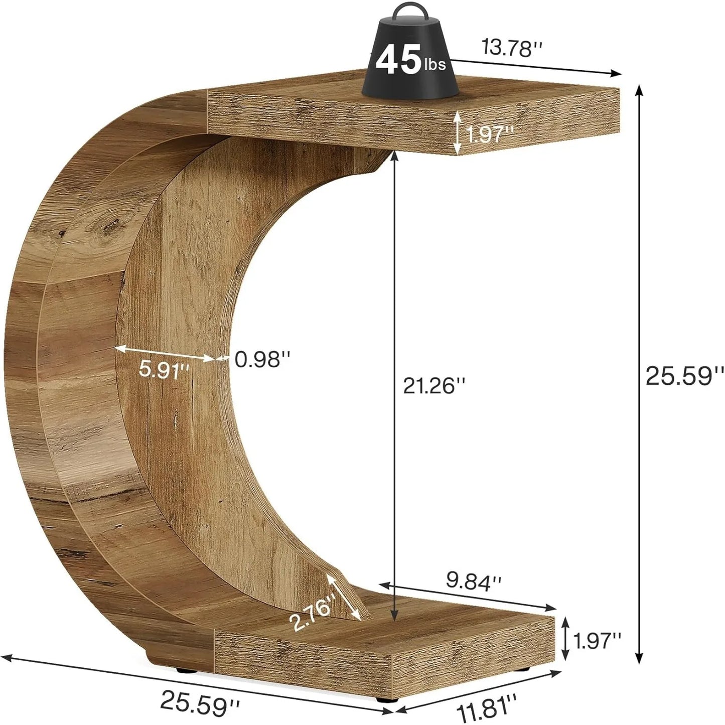 LITTLE TREE C-Shaped End Table For Sofa And Living Room