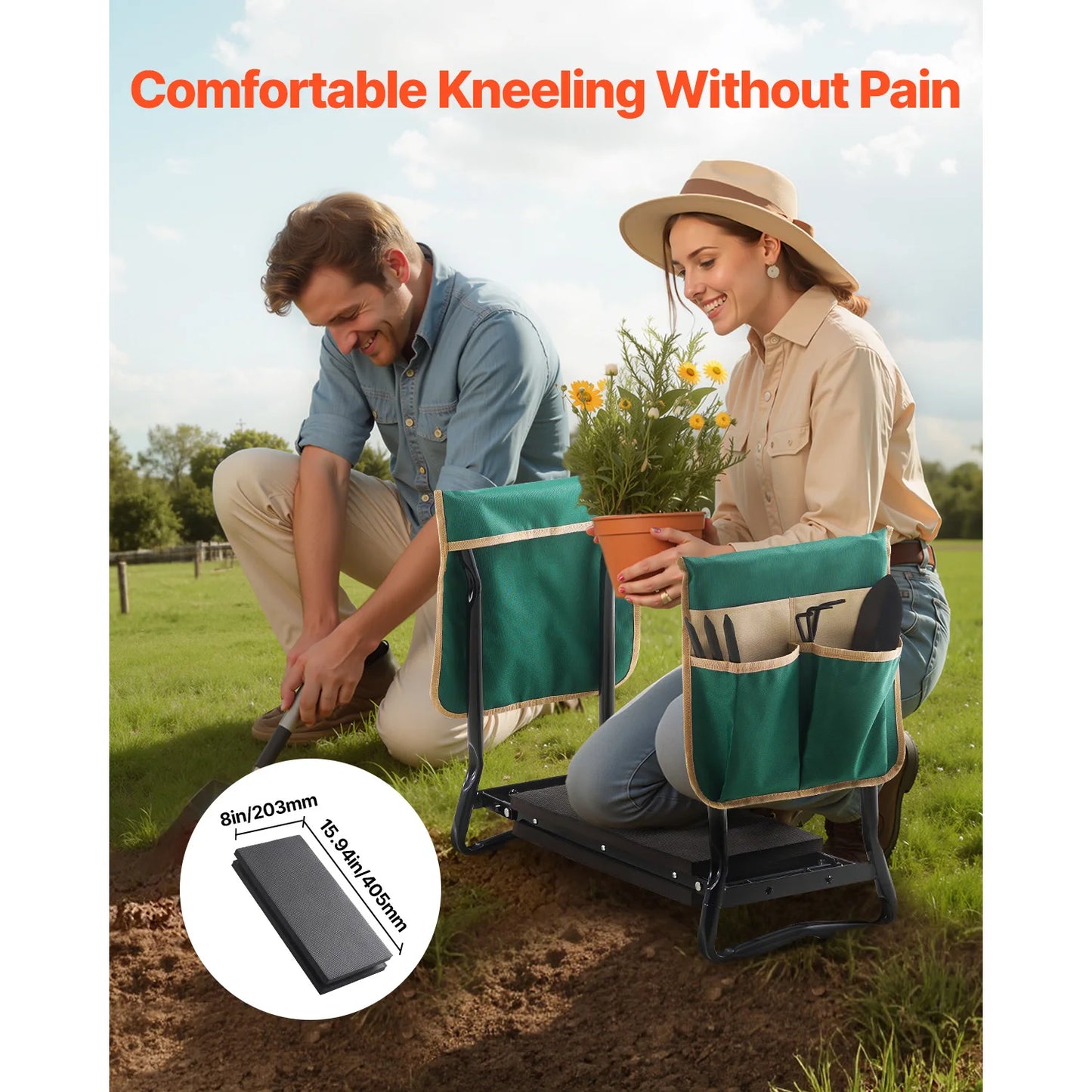 Garden Kneeler and Seat to Relieve Knee and Back Pain