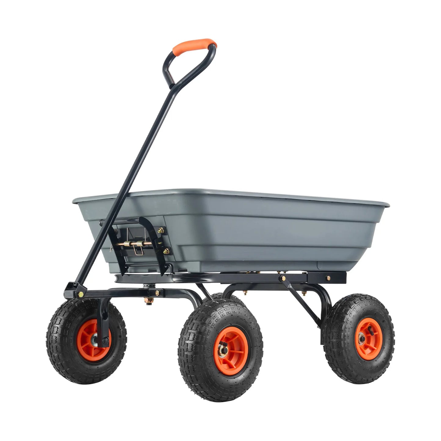 SucceBuy Dump Cart Heavy Duty Garden Wagon With 2-in-1 Handle