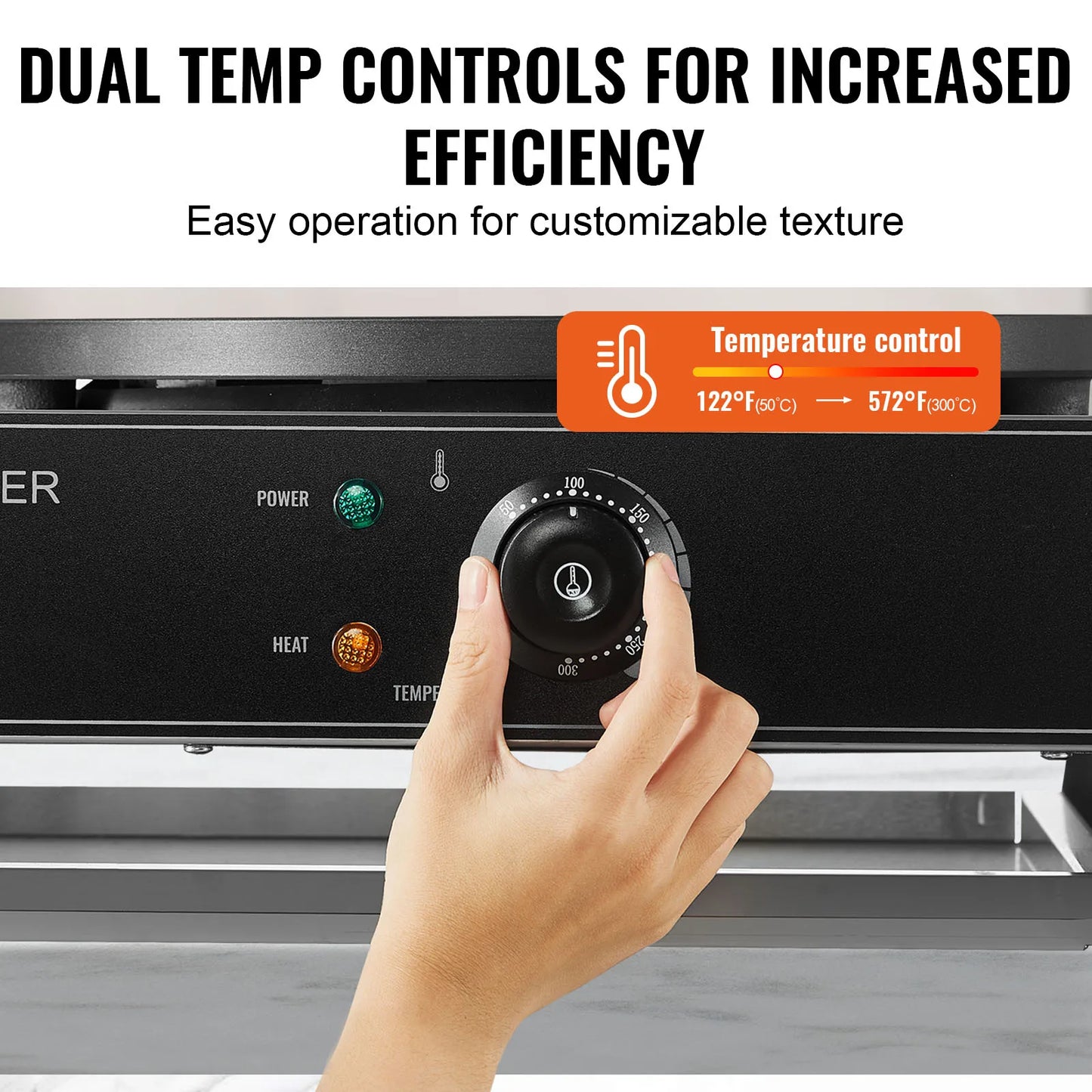 SucceBuy Commercial Crepe Maker 16 Inch Double Head For Foodservice With Temperature Control Nonstick Plate