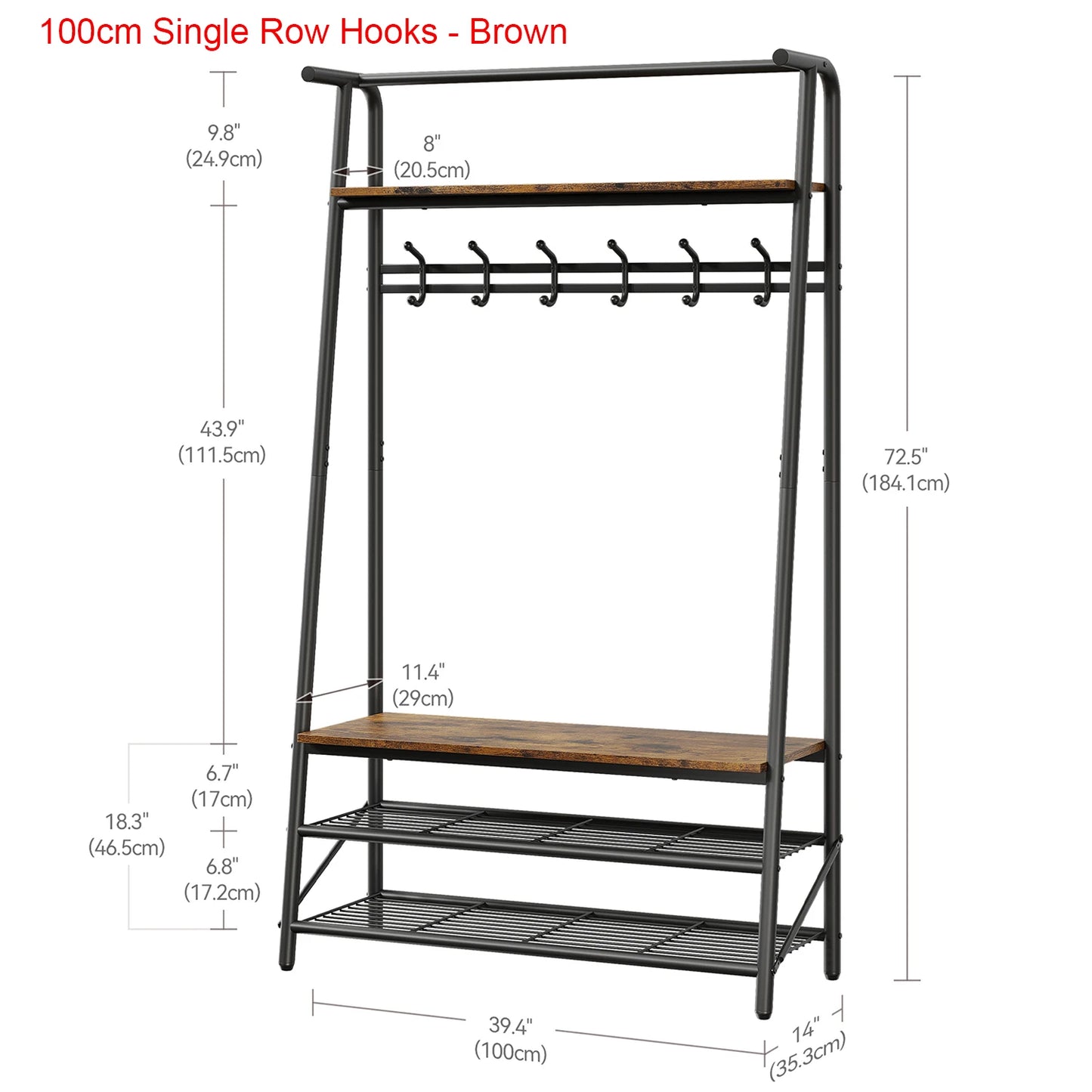 TWISTER.CK Coat Rack Shoe Bench 4-in-1 Hall Tree Entryway