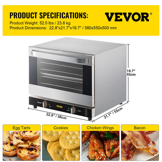 SucceBuy Electric Oven Convection Multifunction Commercial Countertop 21L For Home Chefs And Small Eateries Versatile