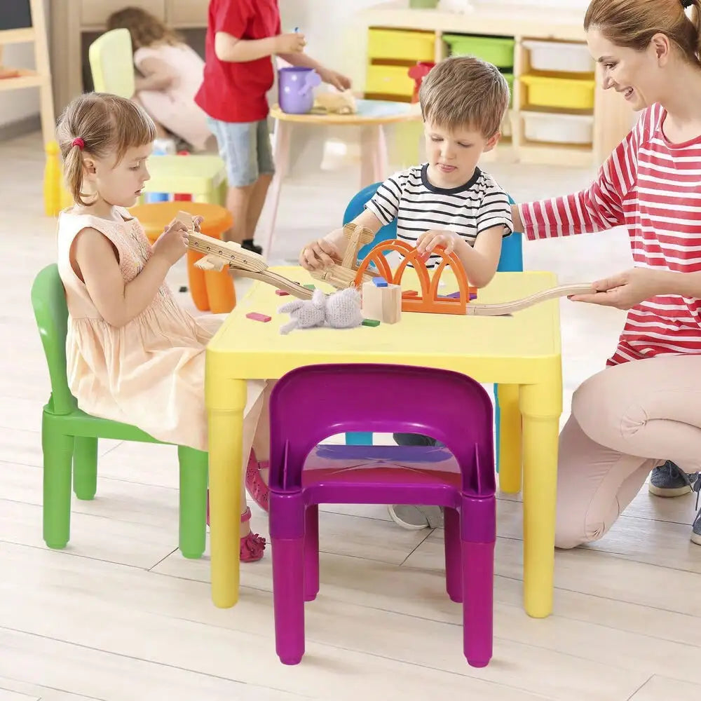 Kids Table And Four Chairs Toddler Play Set