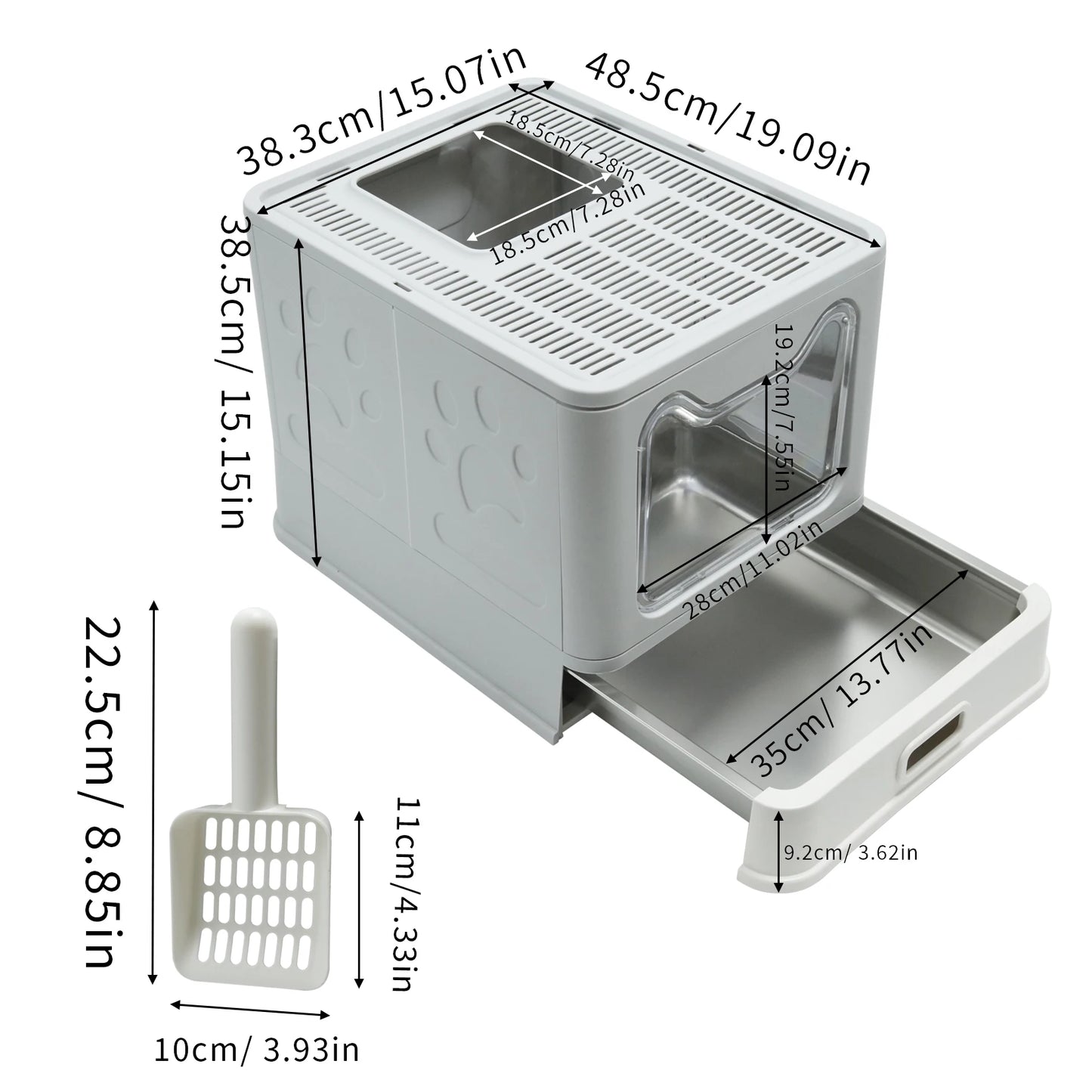 Cat Litter Box Front Entry Top Exit With Lid Kittens
