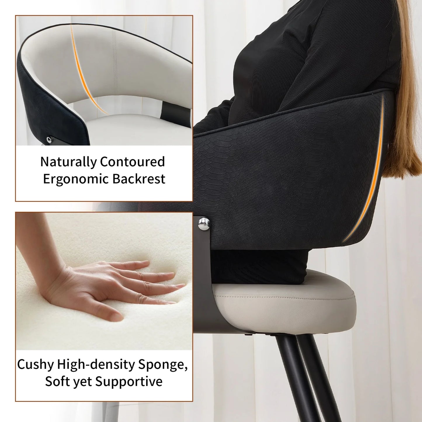 Comfort Upholstered Dining Chairs With Wide Seat For Kitchen And Home