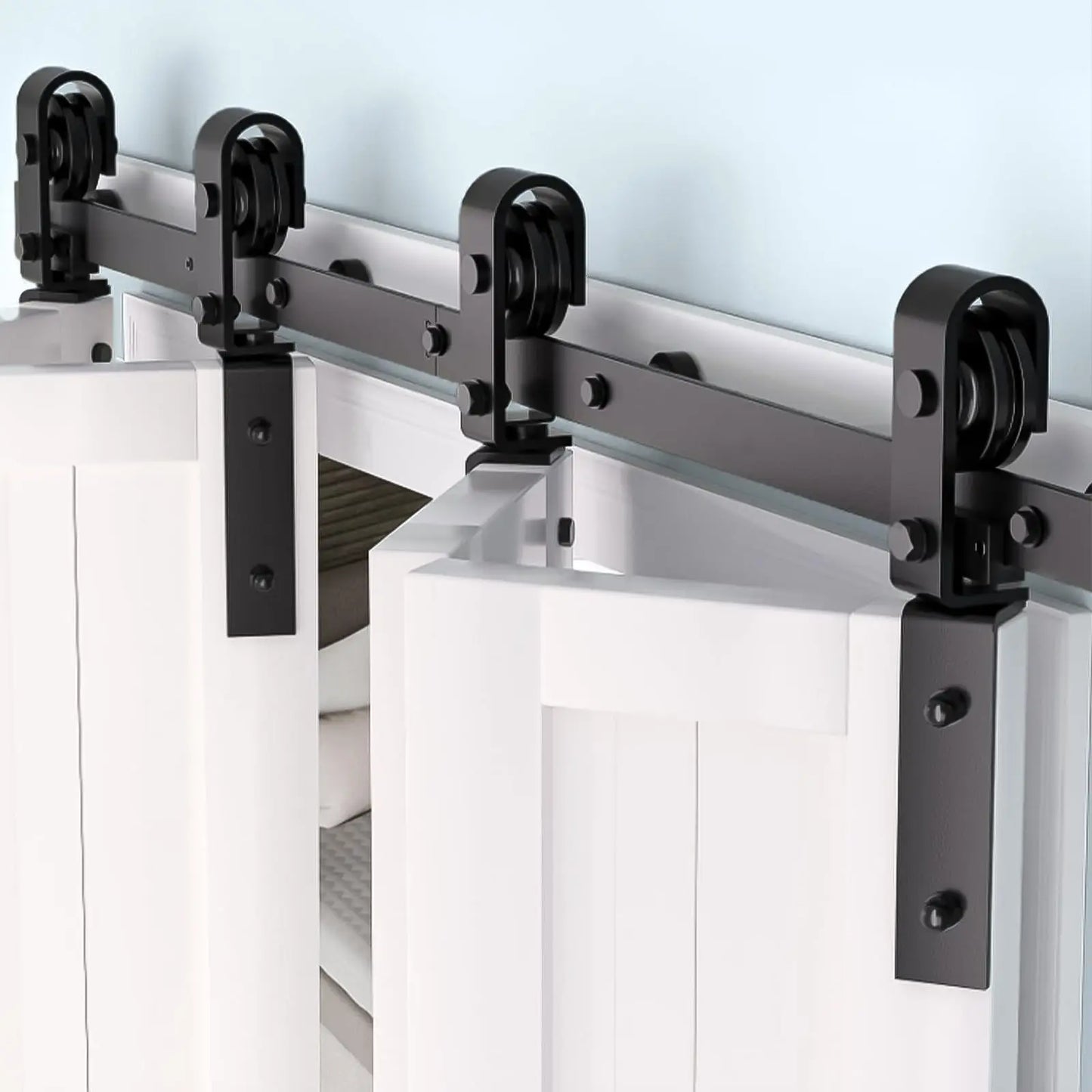 Twister.CK Heavy-Duty Bi-Folding Sliding Barn Door Hardware Kit