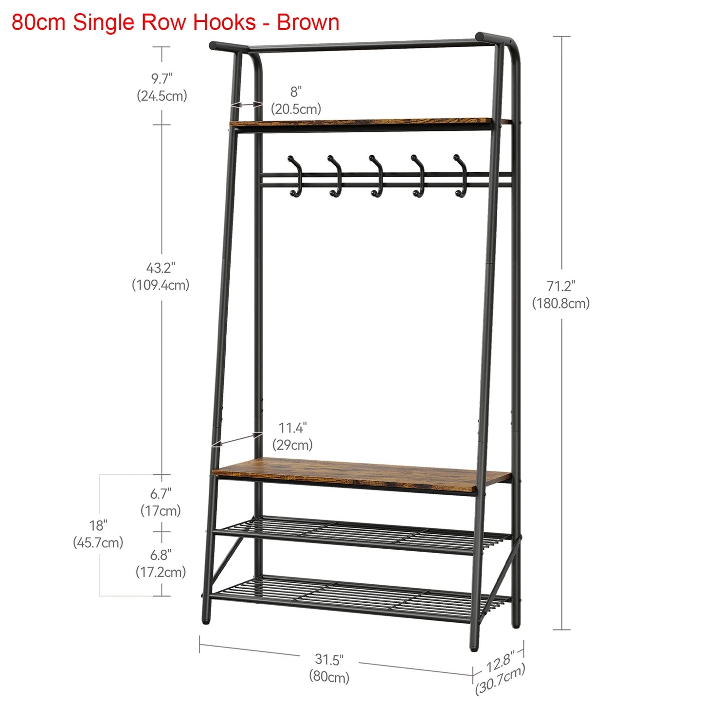 TWISTER.CK Coat Rack Shoe Bench 4-in-1 Hall Tree Entryway