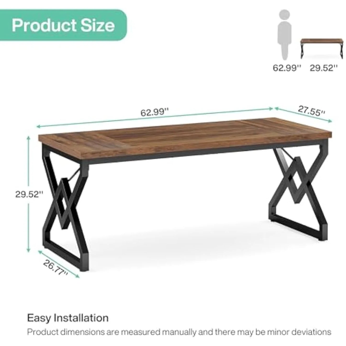 Little Tree Executive Desk With Thick Tabletop Heavy Duty