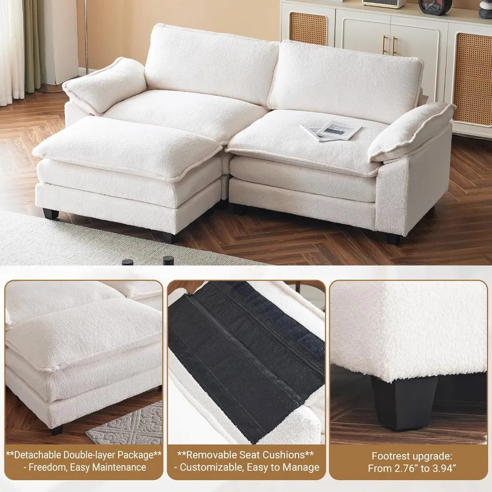 L-Shaped Convertible Sectional Sofa for Living Room