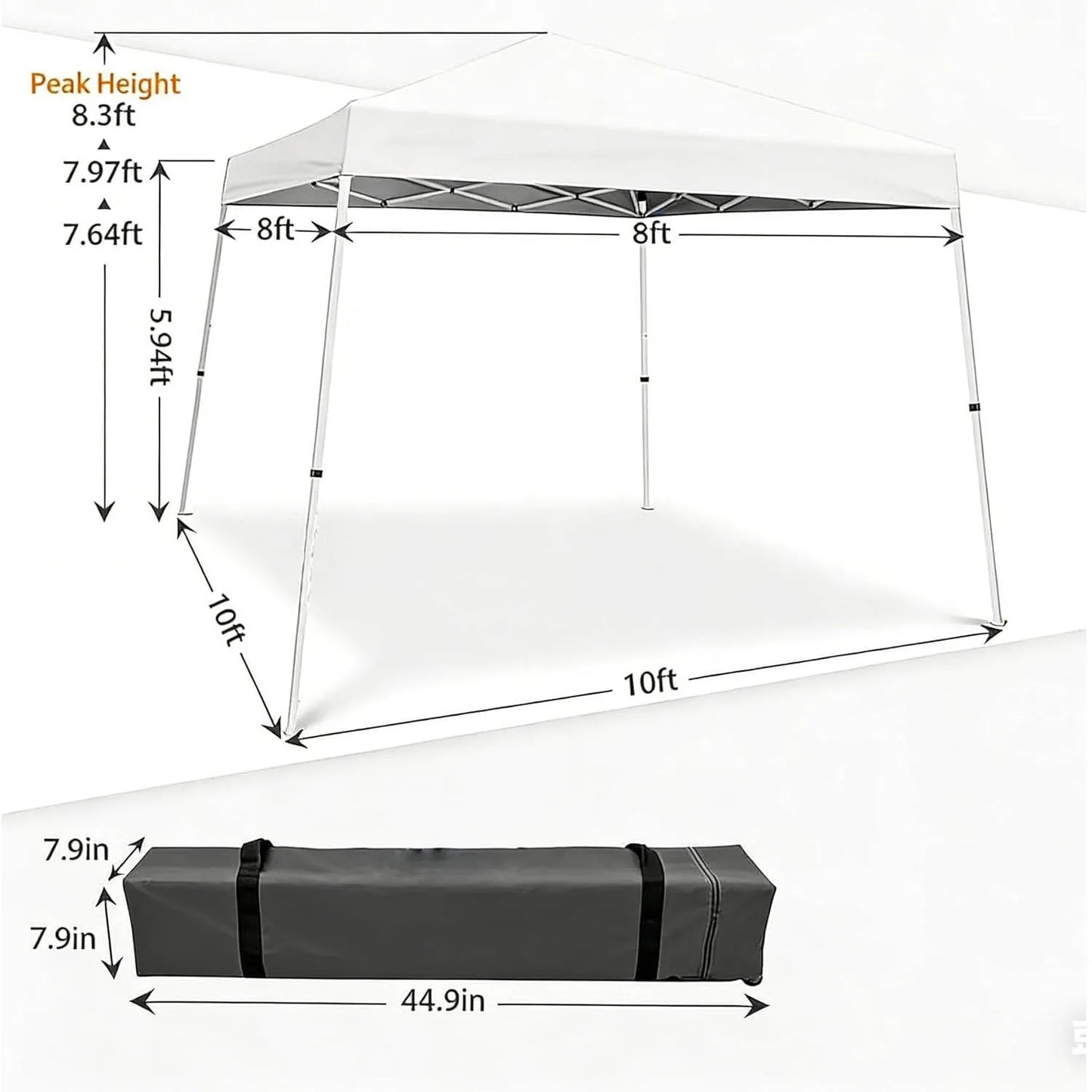 HiMISS Pop Up Canopy Tent 10x10 Heavy Duty 150D Oxford One Push Center Lock Portable Shelter For Outdoor Camping